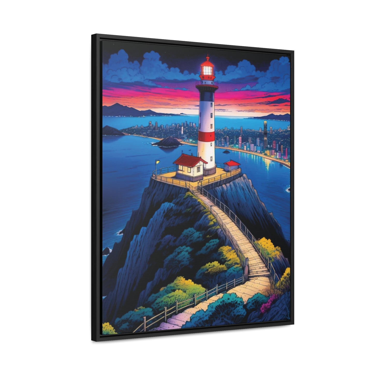 The Cliff Lighthouse 6 - Framed Wall Art