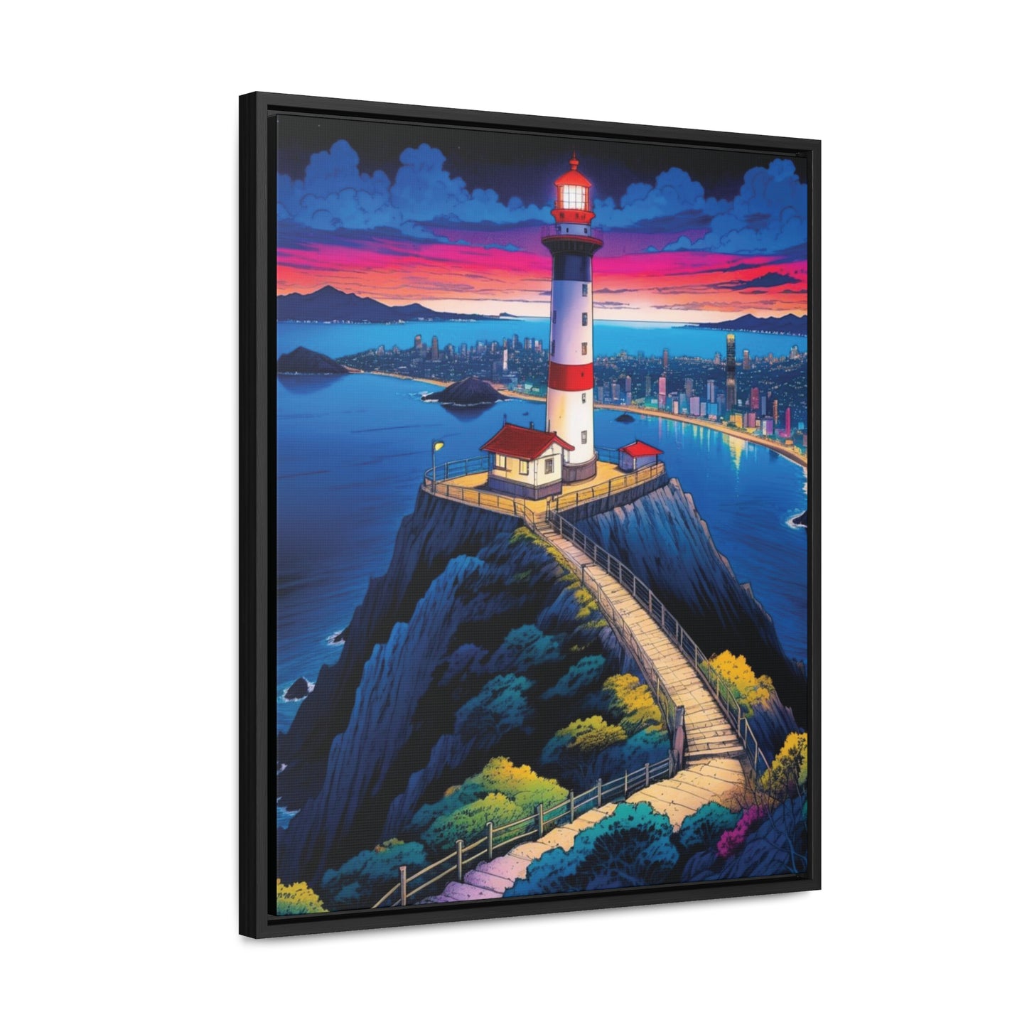 The Cliff Lighthouse 6 - Framed Wall Art