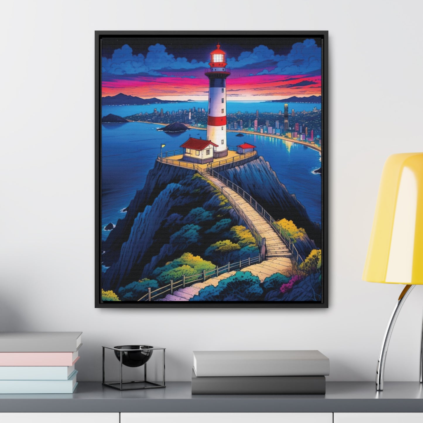 The Cliff Lighthouse 6 - Framed Wall Art