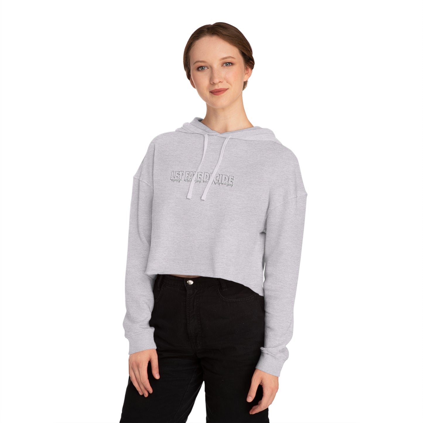 Let Fate Decide Minimalist - Women’s Cropped Hooded Sweatshirt