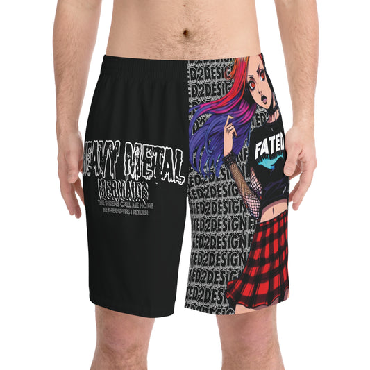 Heavy Metal Mermaid 7 - Men's Elastic Beach Shorts