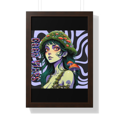 Good Vibes Mosshead - Framed Vertical Poster