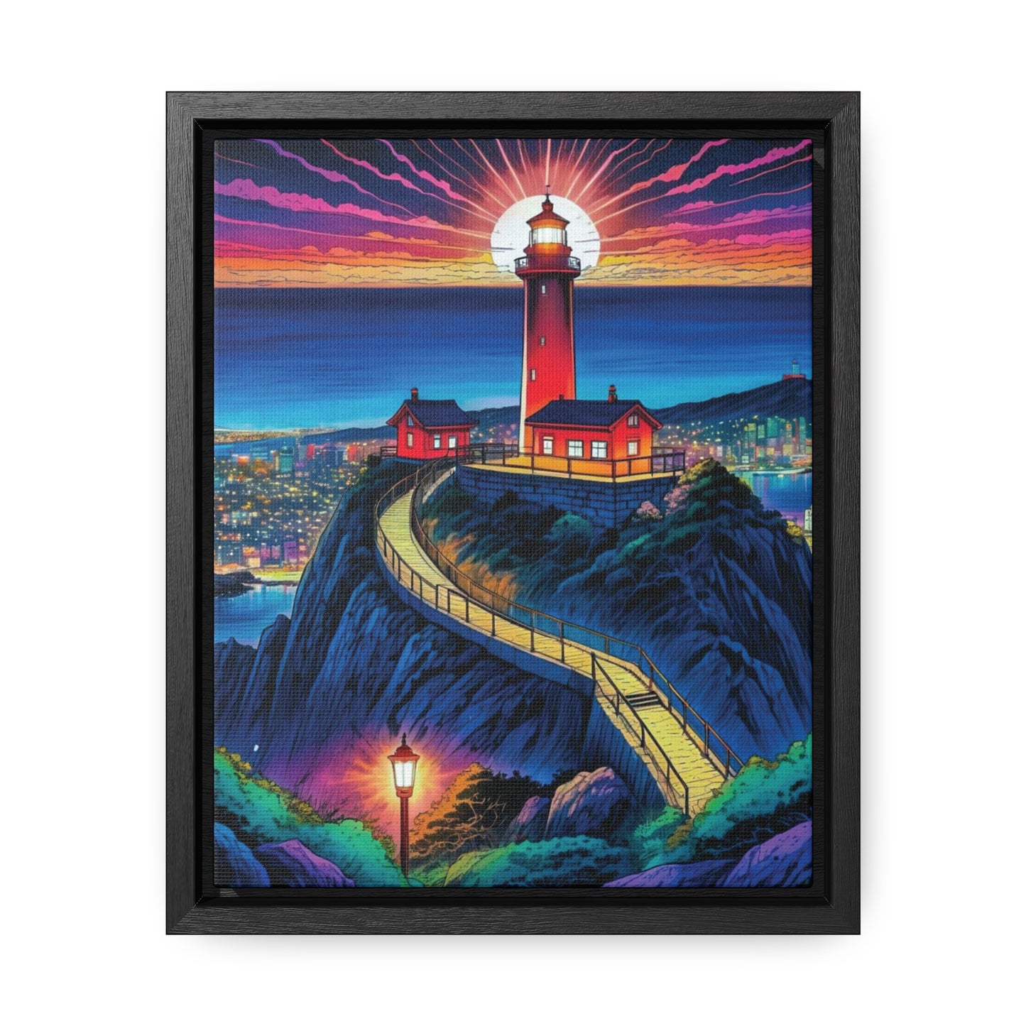 The Cliff Lighthouse 2 - Framed Wall Art