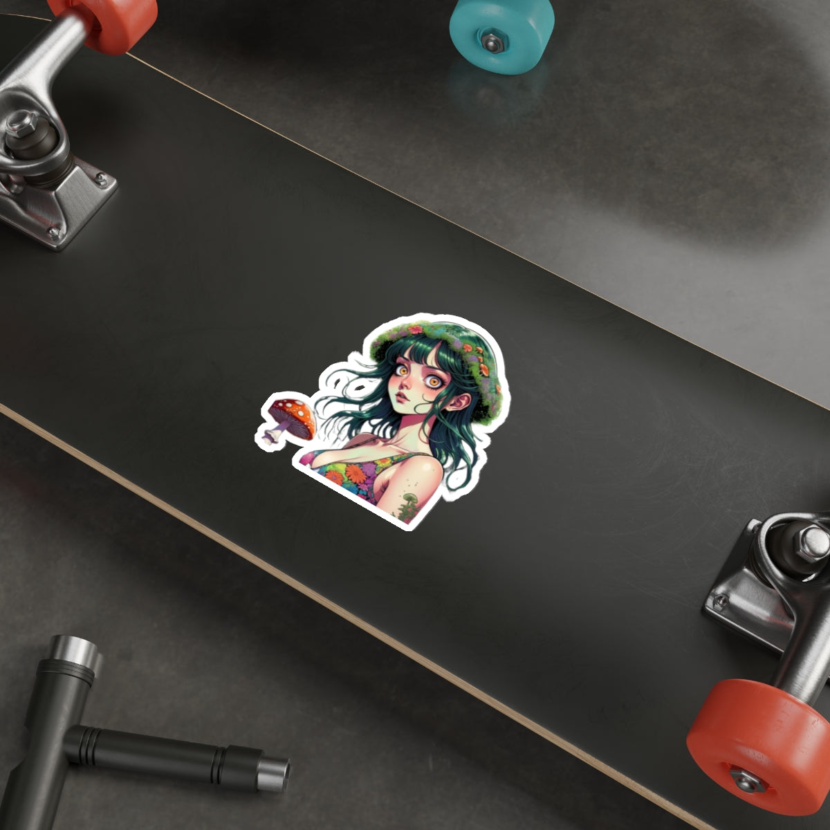 Mushroom Girl V6 Good Vibes Die-Cut Stickers