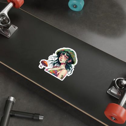Mushroom Girl V6 Good Vibes Die-Cut Stickers
