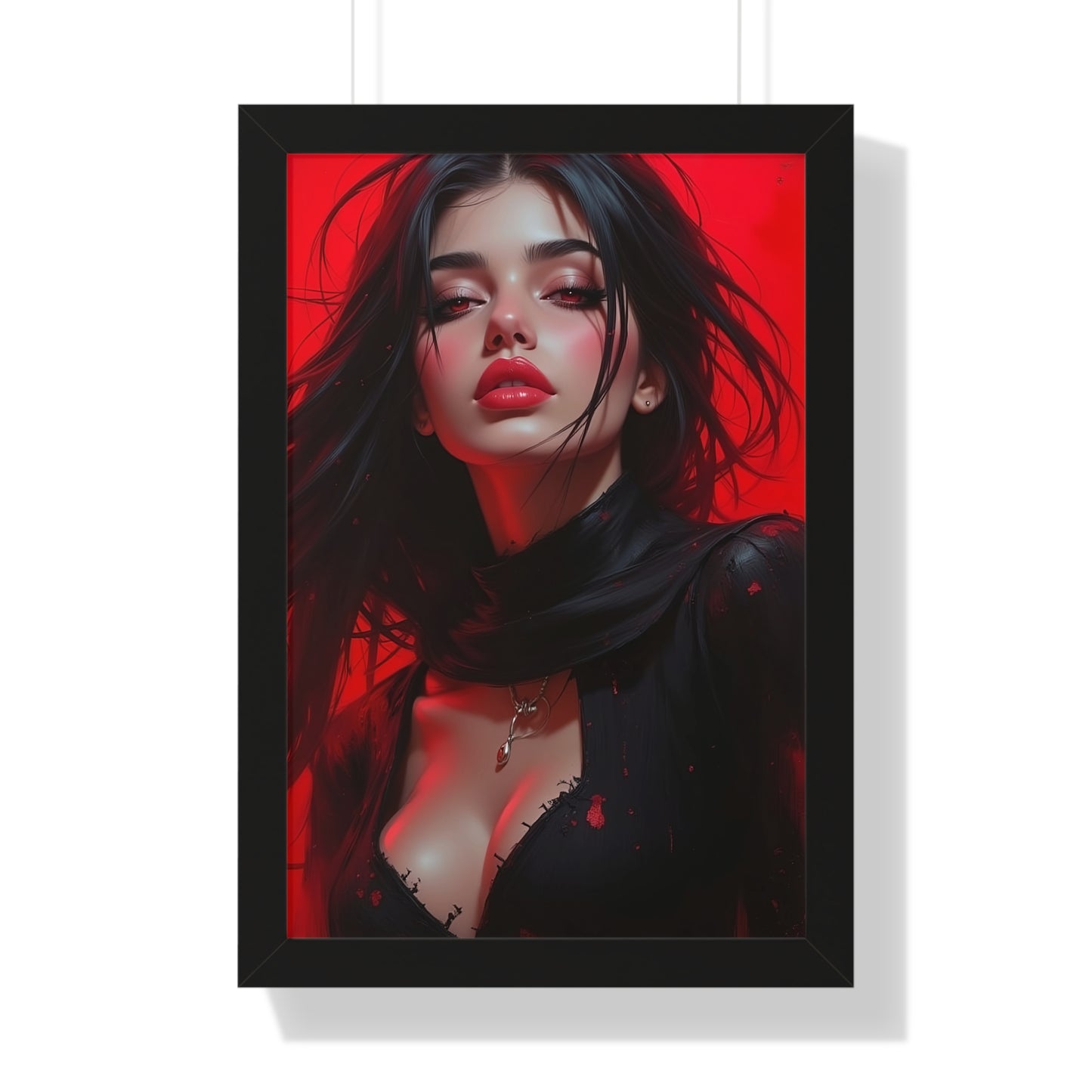 Lily Bite Framed Vertical Poster