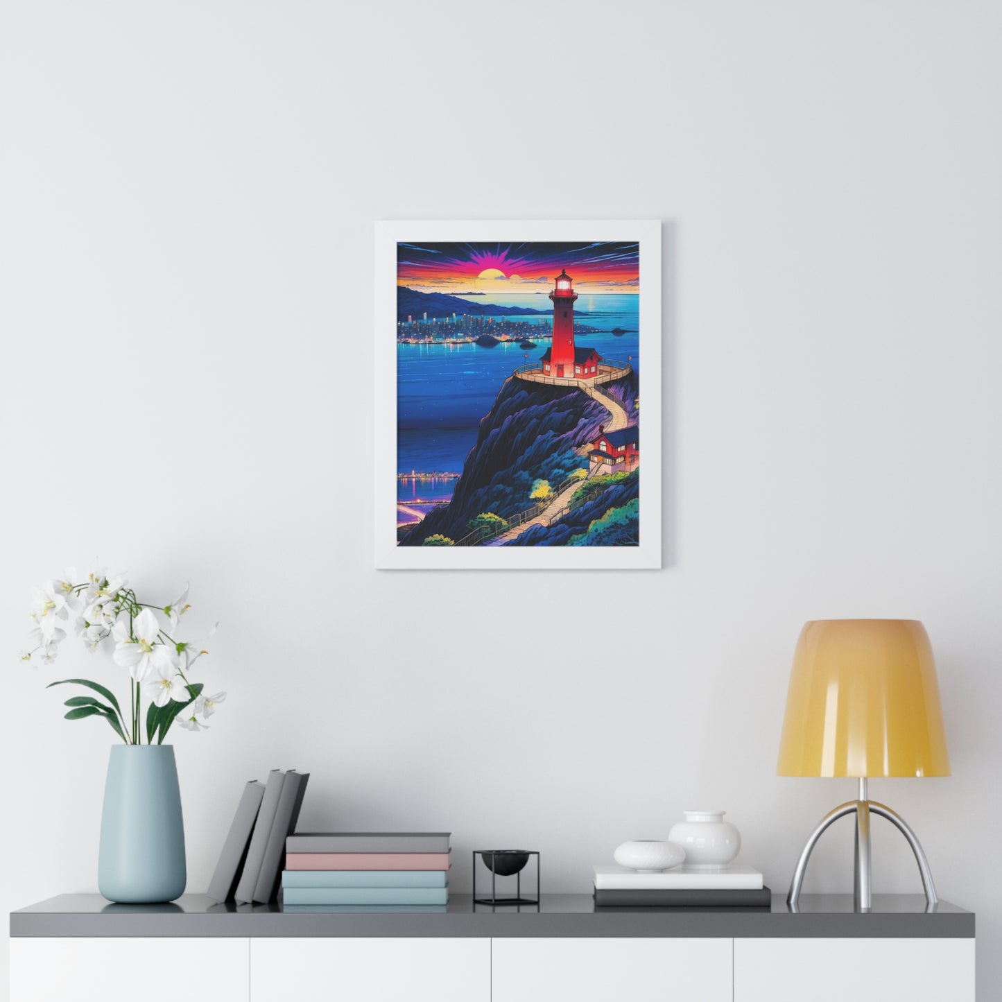 Guide Us Cliff 7 Framed Vertical Poster