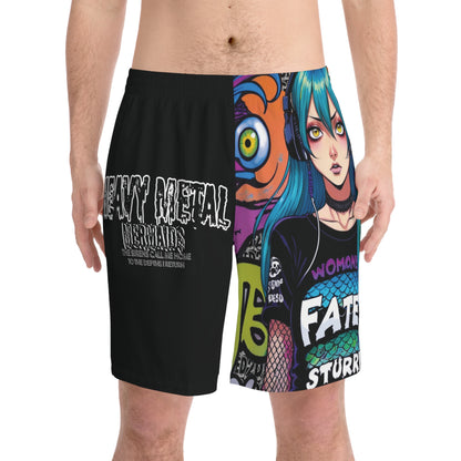 Heavy Metal Mermaid 4 - Men's Elastic Beach Shorts