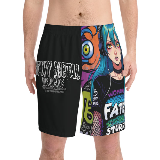 Heavy Metal Mermaid 4 - Men's Elastic Beach Shorts