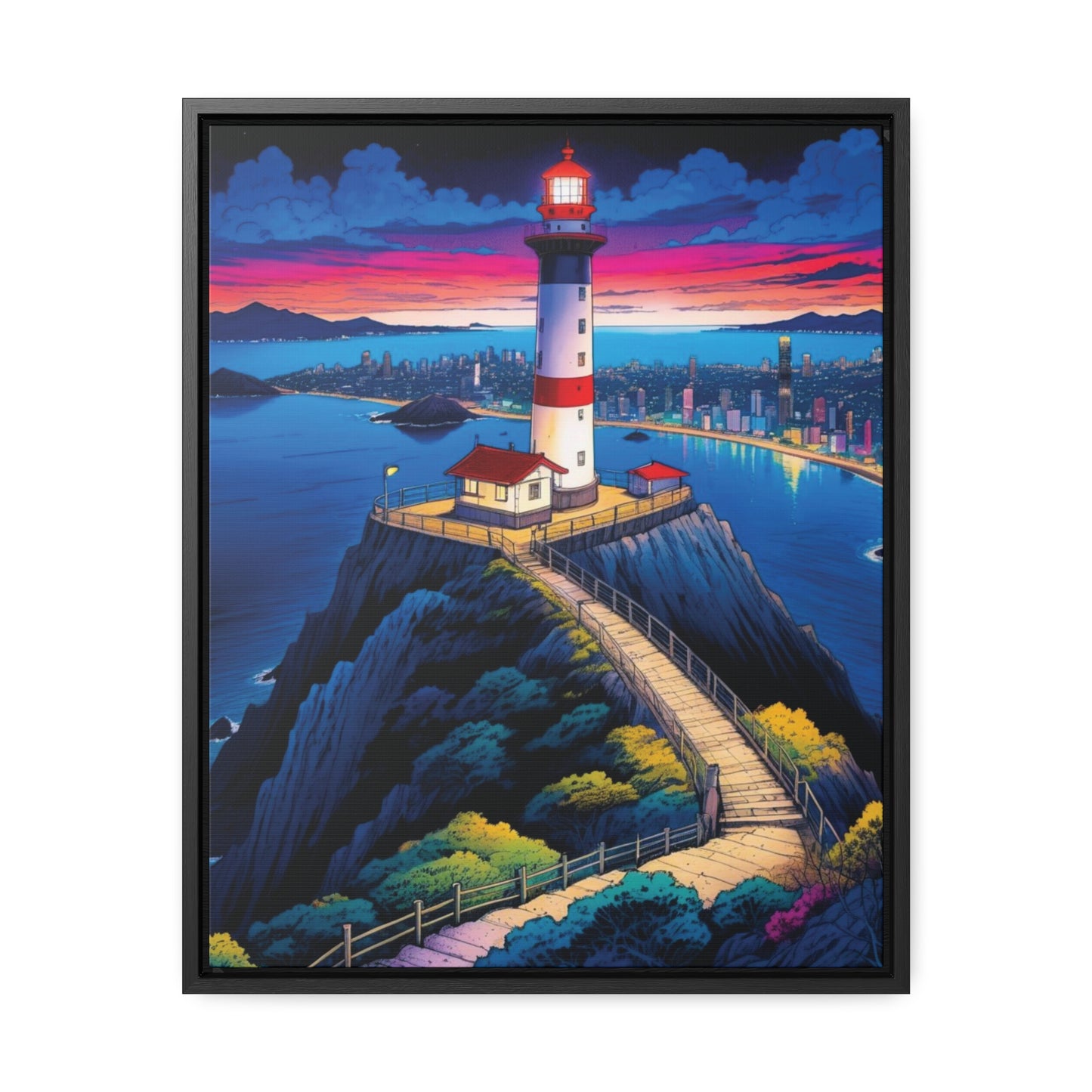 The Cliff Lighthouse 6 - Framed Wall Art