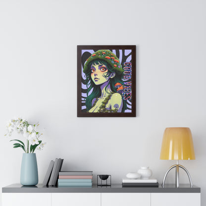 Good Vibes Mosshead - Framed Vertical Poster