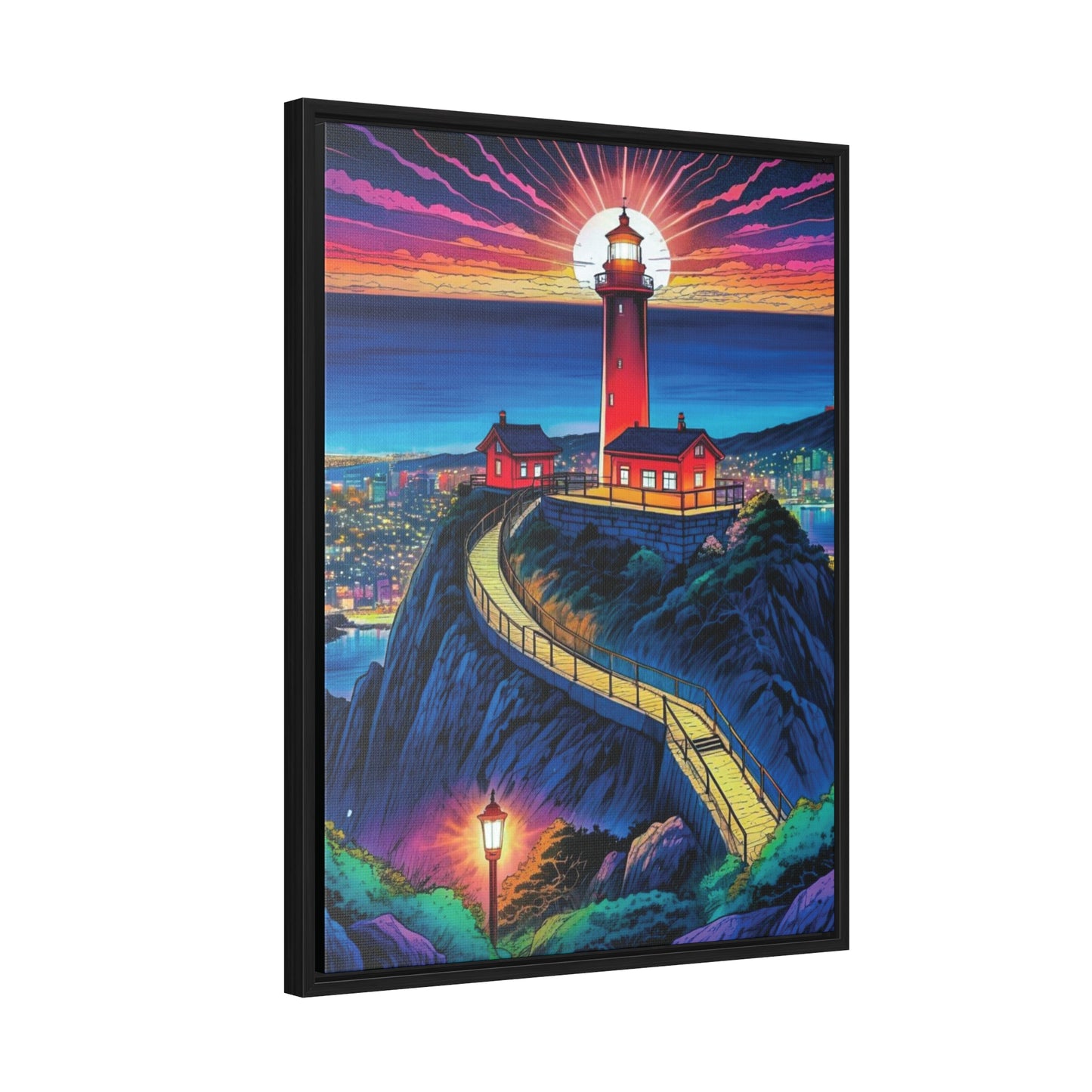The Cliff Lighthouse 2 - Framed Wall Art