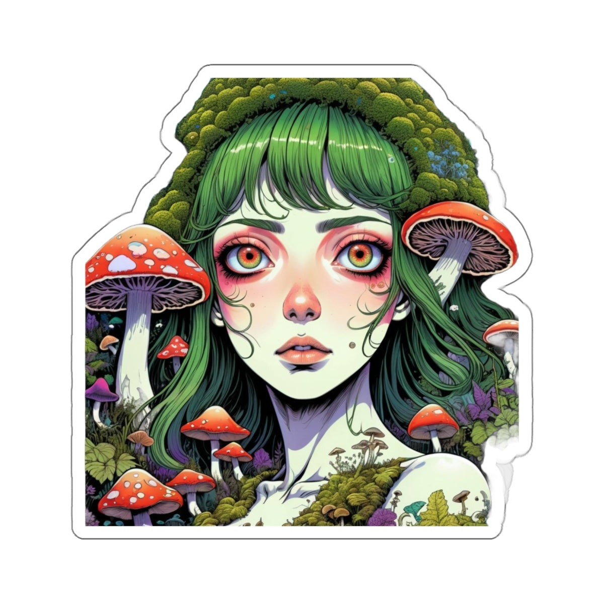 Mushroom Girl V2 Good Vibes Die-Cut Stickers