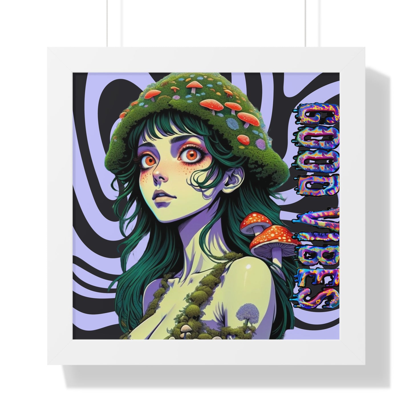 Good Vibes Mosshead - Framed Vertical Poster