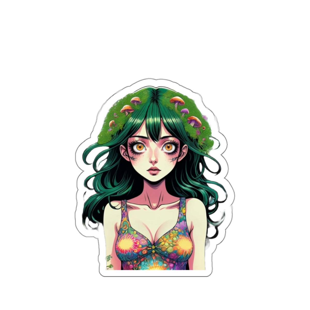 Mushroom Girl V9 Good Vibes Die-Cut Stickers