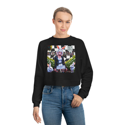 Black and White Checkered Daydream Cropped Fleece Pullover