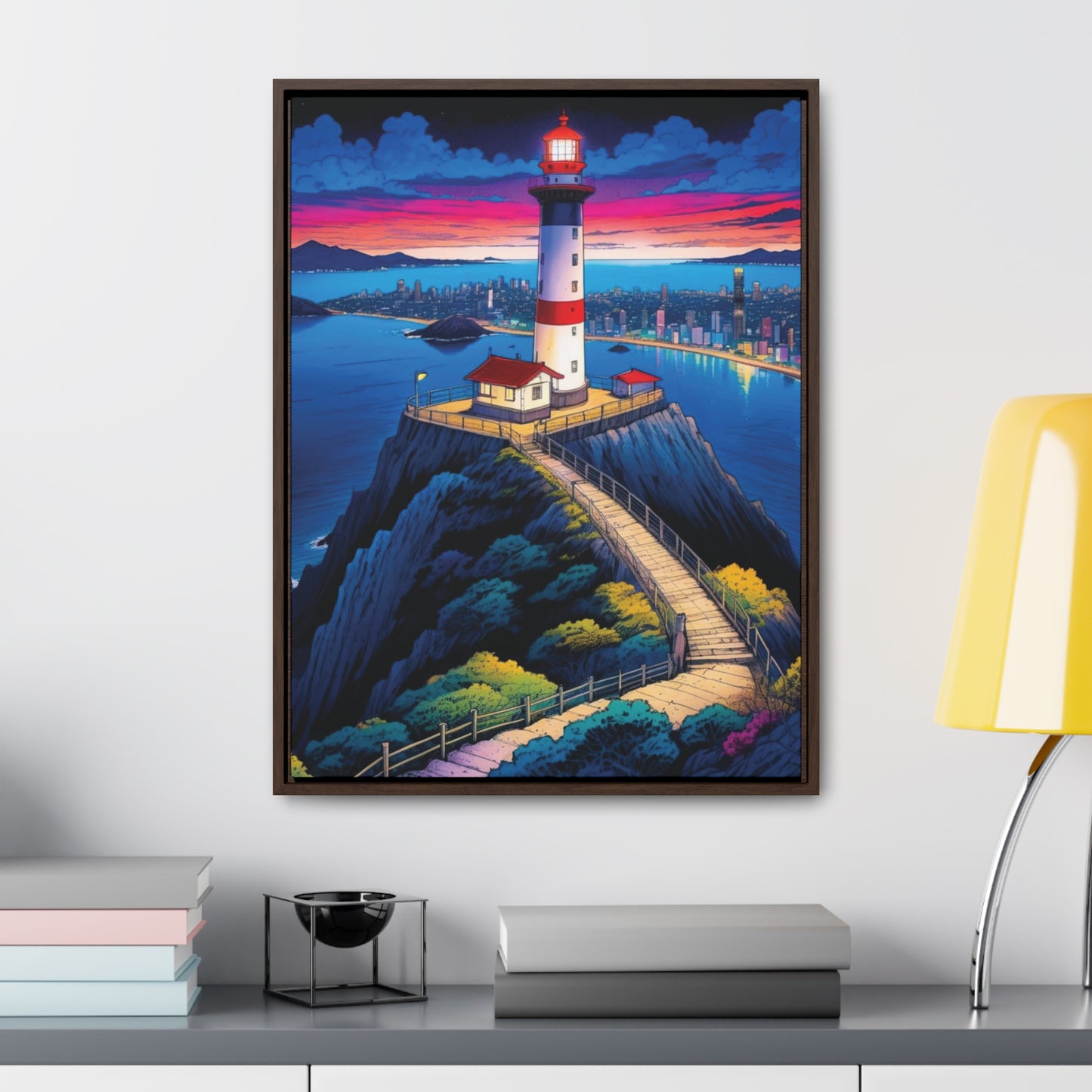 The Cliff Lighthouse 6 - Framed Wall Art