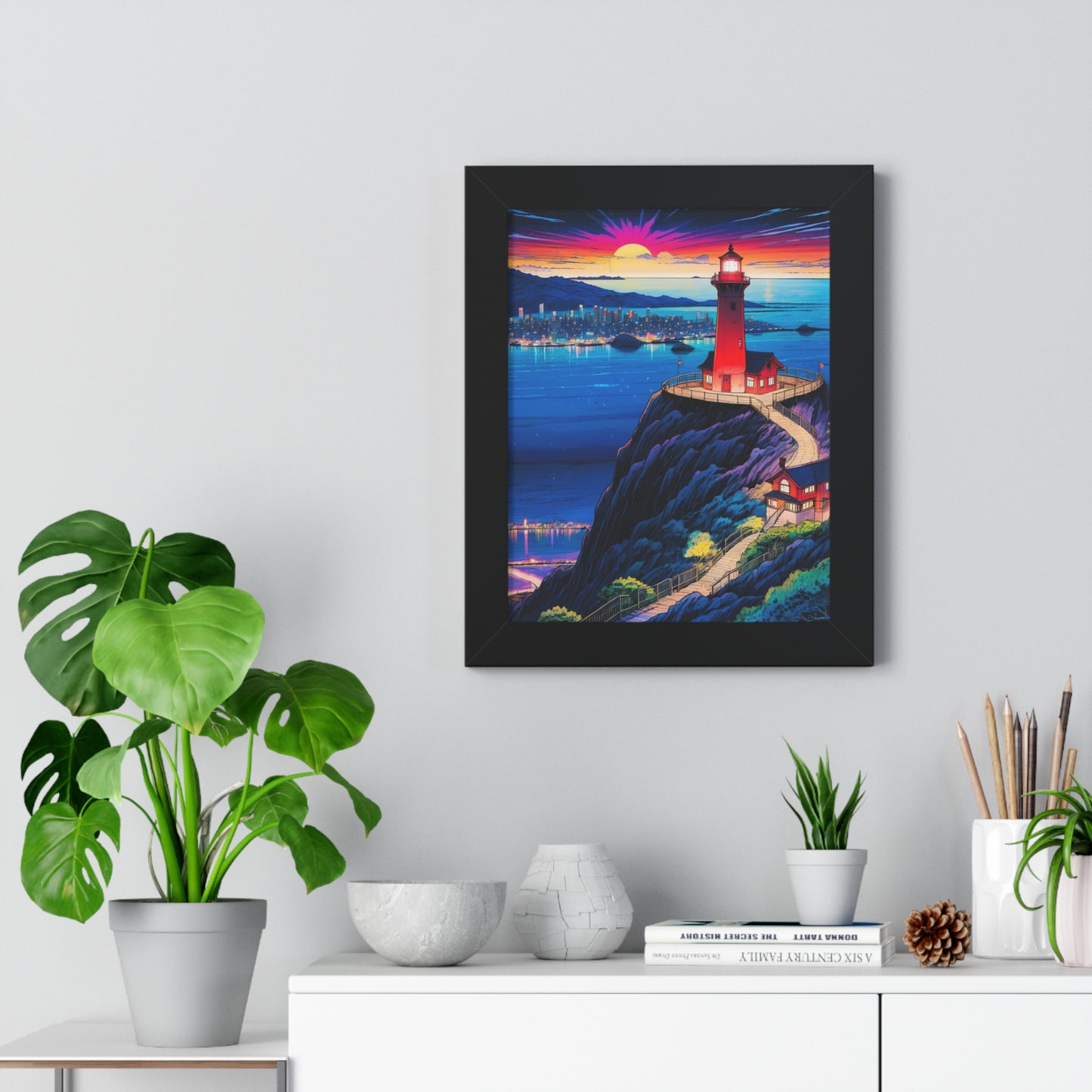 Guide Us Cliff 7 Framed Vertical Poster