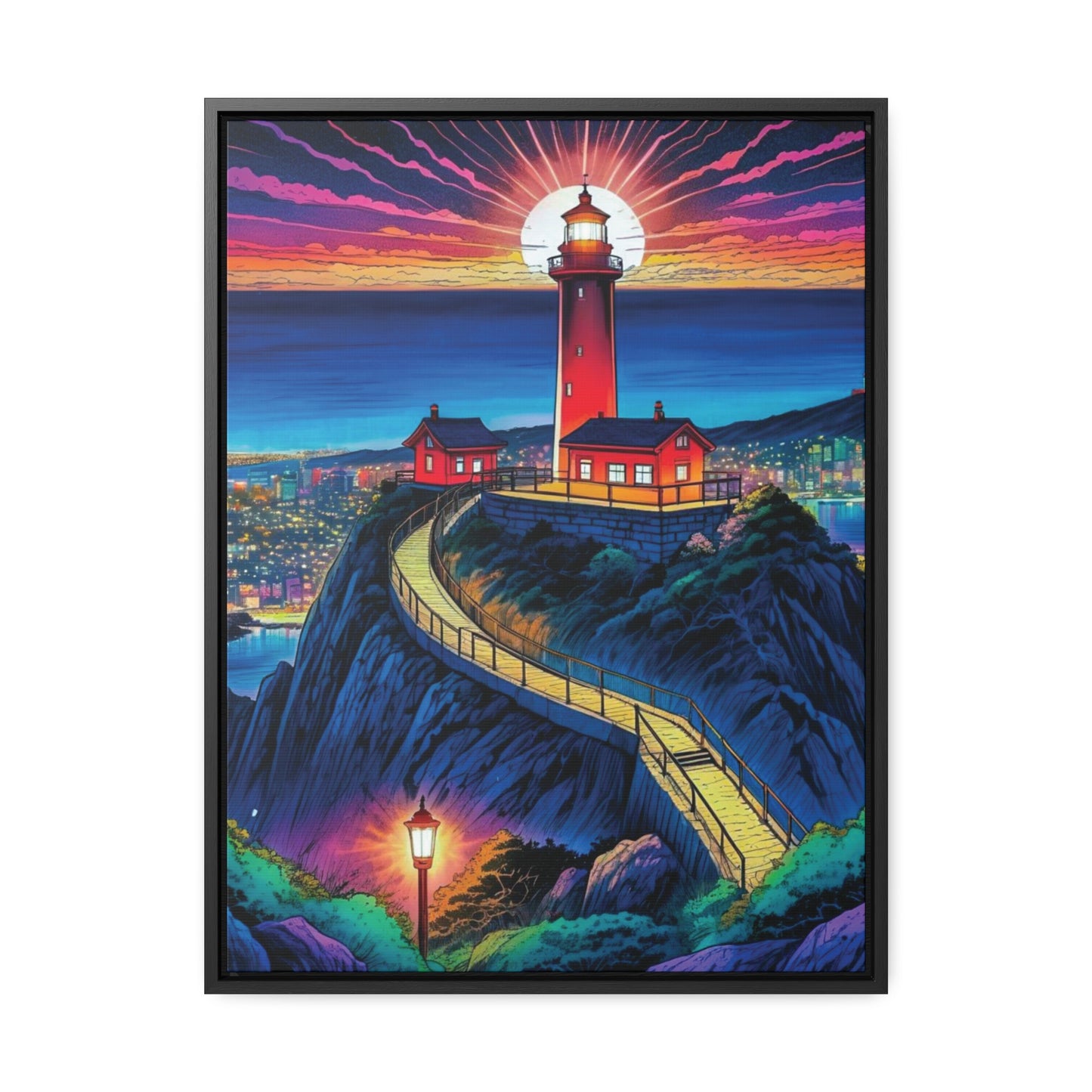 The Cliff Lighthouse 2 - Framed Wall Art