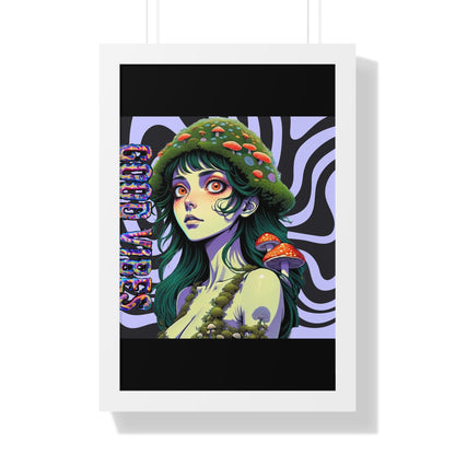 Good Vibes Mosshead - Framed Vertical Poster