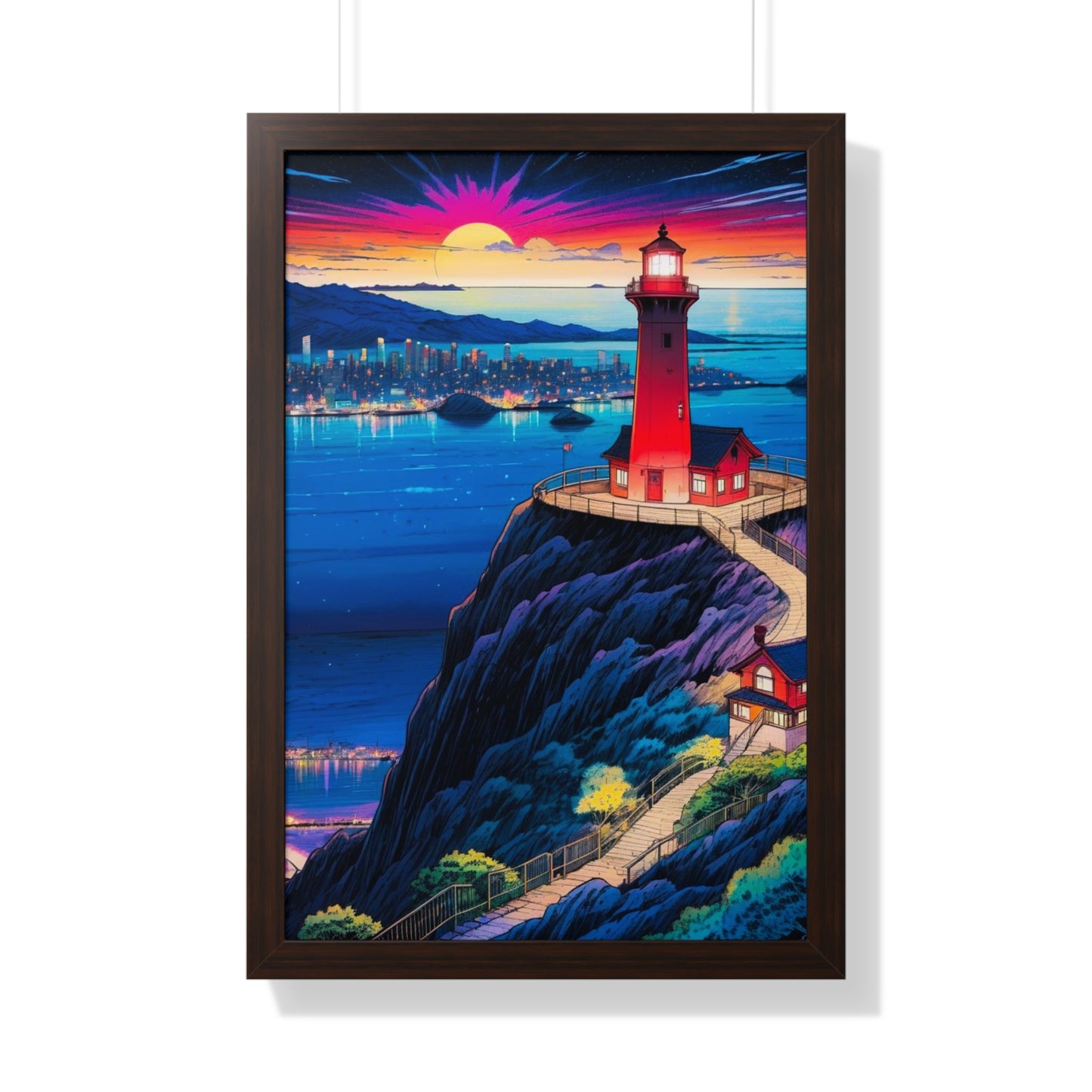Guide Us Cliff 7 Framed Vertical Poster
