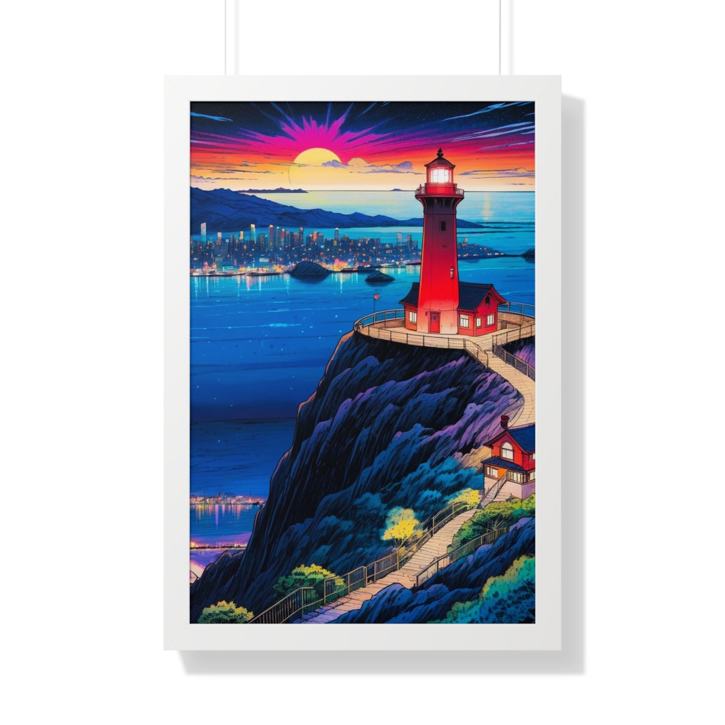 Guide Us Cliff 7 Framed Vertical Poster