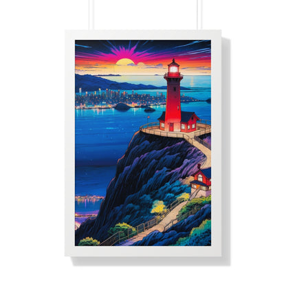 Guide Us Cliff 7 Framed Vertical Poster