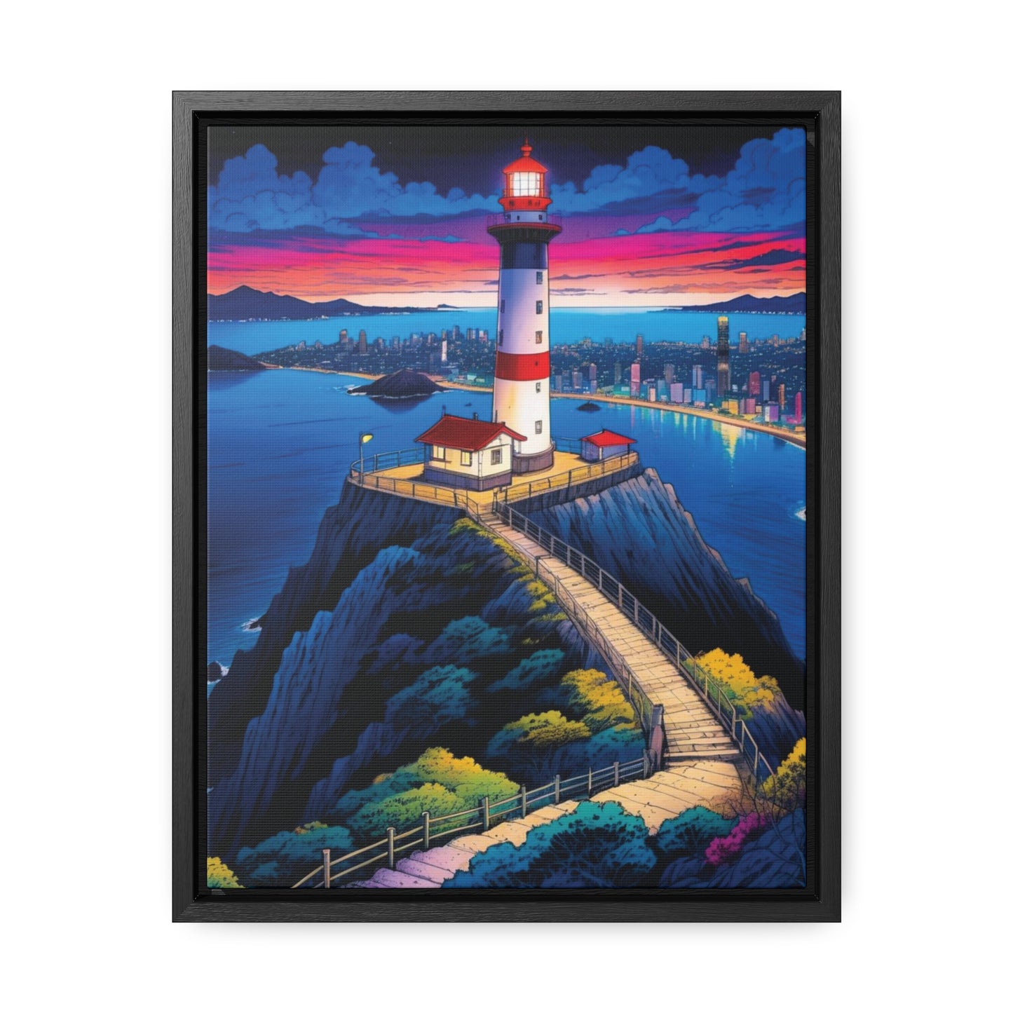 The Cliff Lighthouse 6 - Framed Wall Art