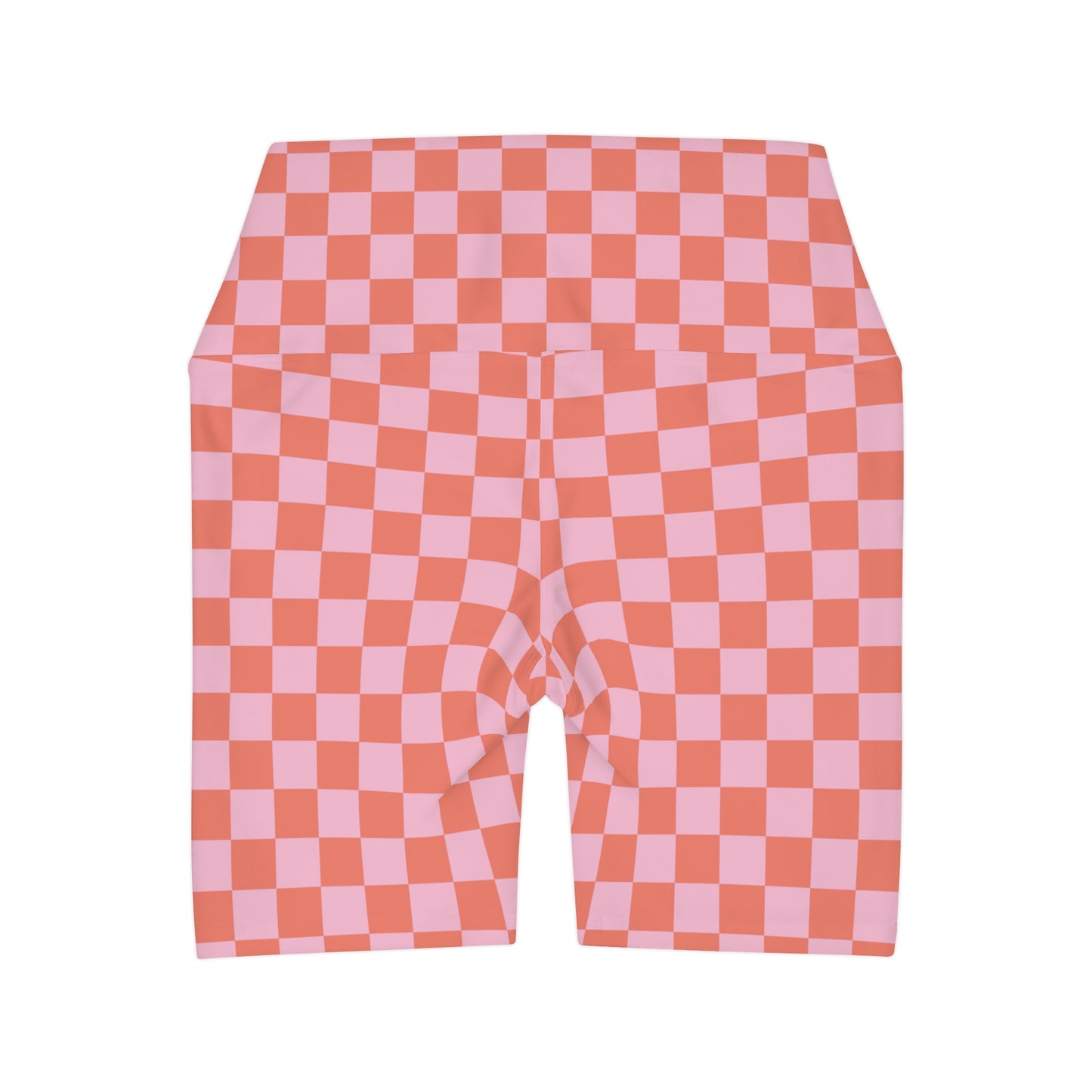 Pink Checkered Alice High Waisted Yoga Shorts