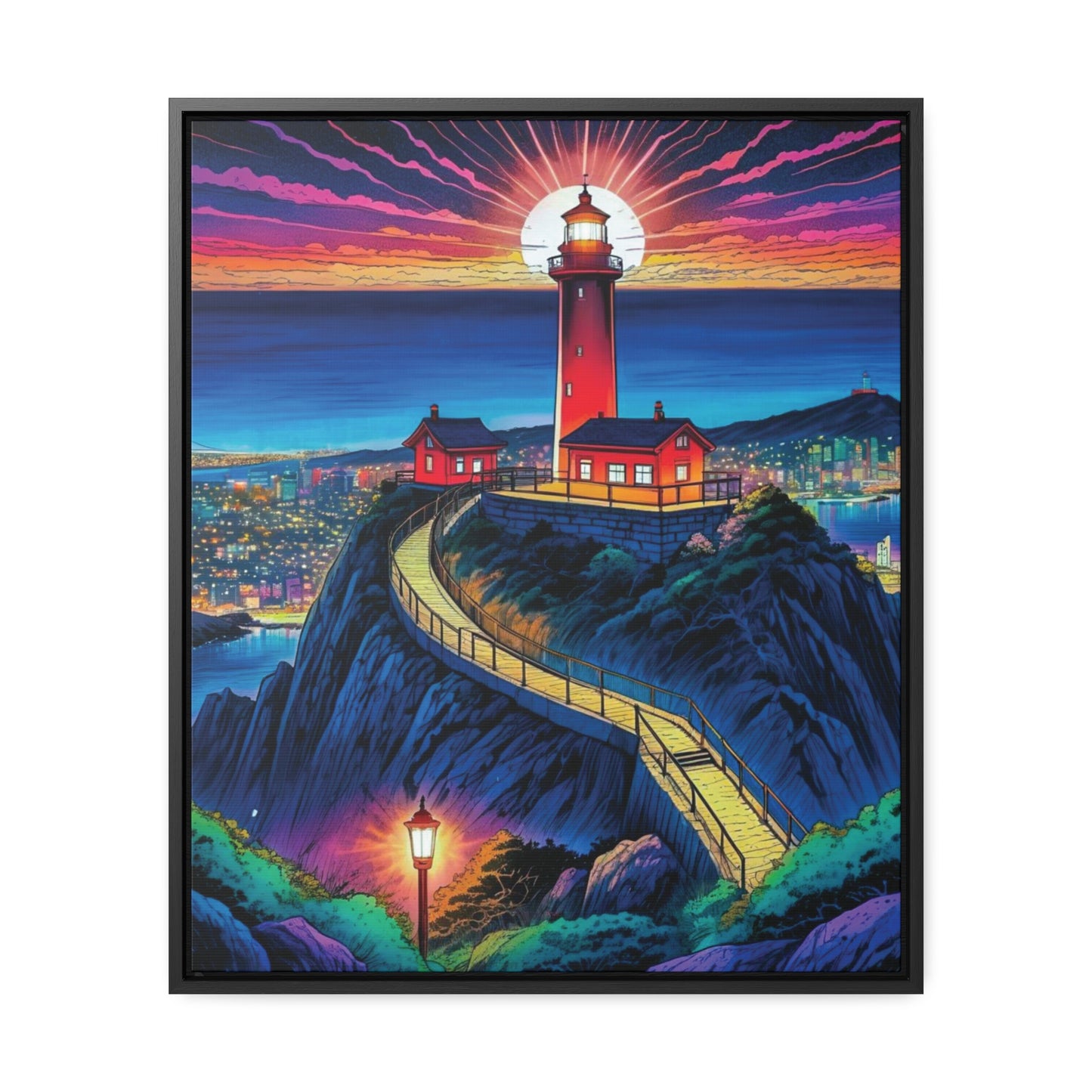 The Cliff Lighthouse 2 - Framed Wall Art