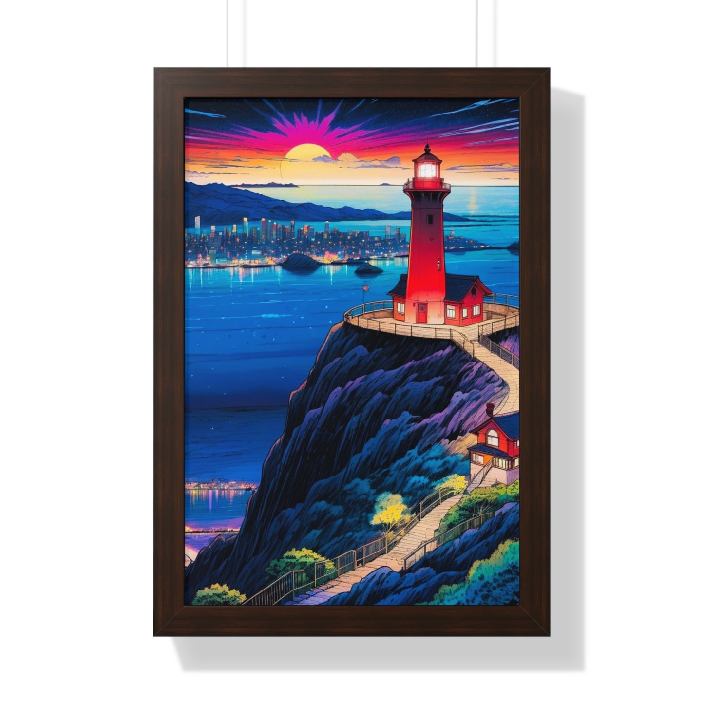 Guide Us Cliff 7 Framed Vertical Poster