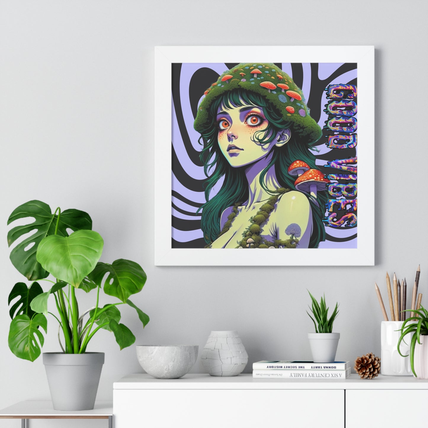 Good Vibes Mosshead - Framed Vertical Poster