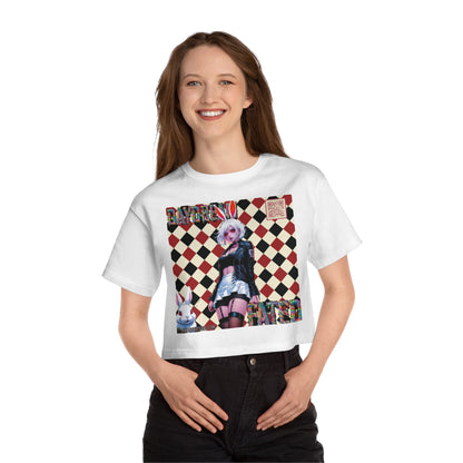 V2 Black and Red Checkered Daydream Champion Cropped T-Shirt