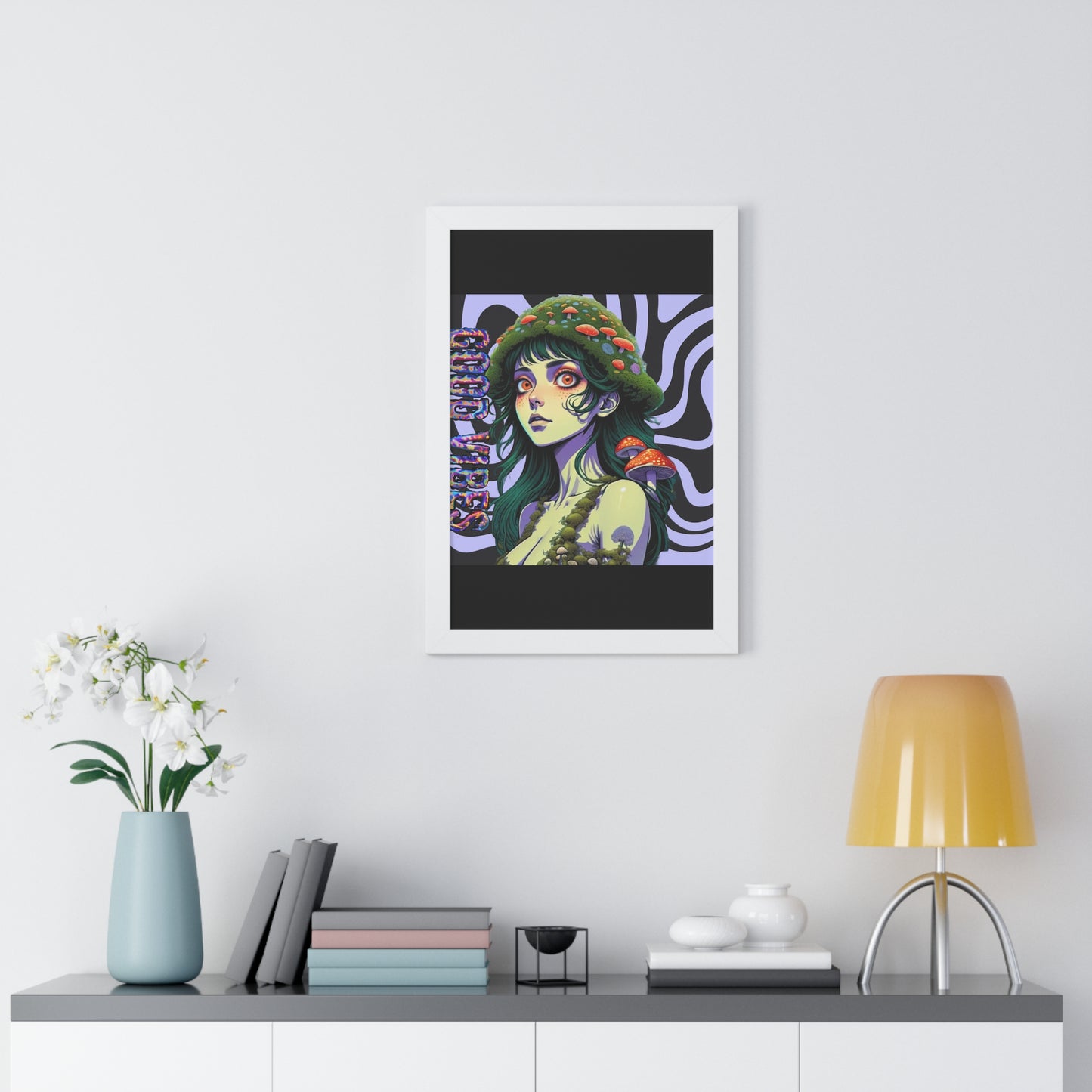 Good Vibes Mosshead - Framed Vertical Poster