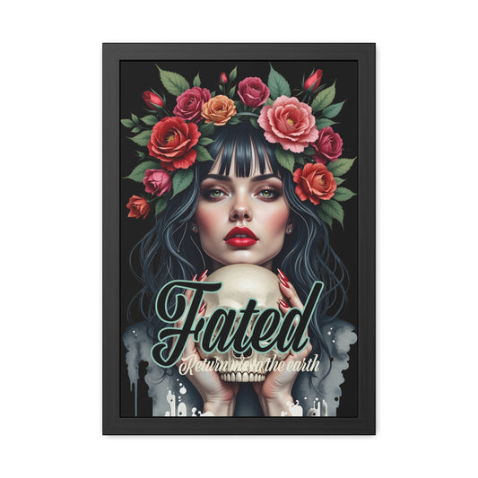 Fated Return me to the earth Gothic Floral Framed Poster - Fated Art Print, Wall Decor, Gift for Her, Unique Home Aesthetic, Skulls and Flowers