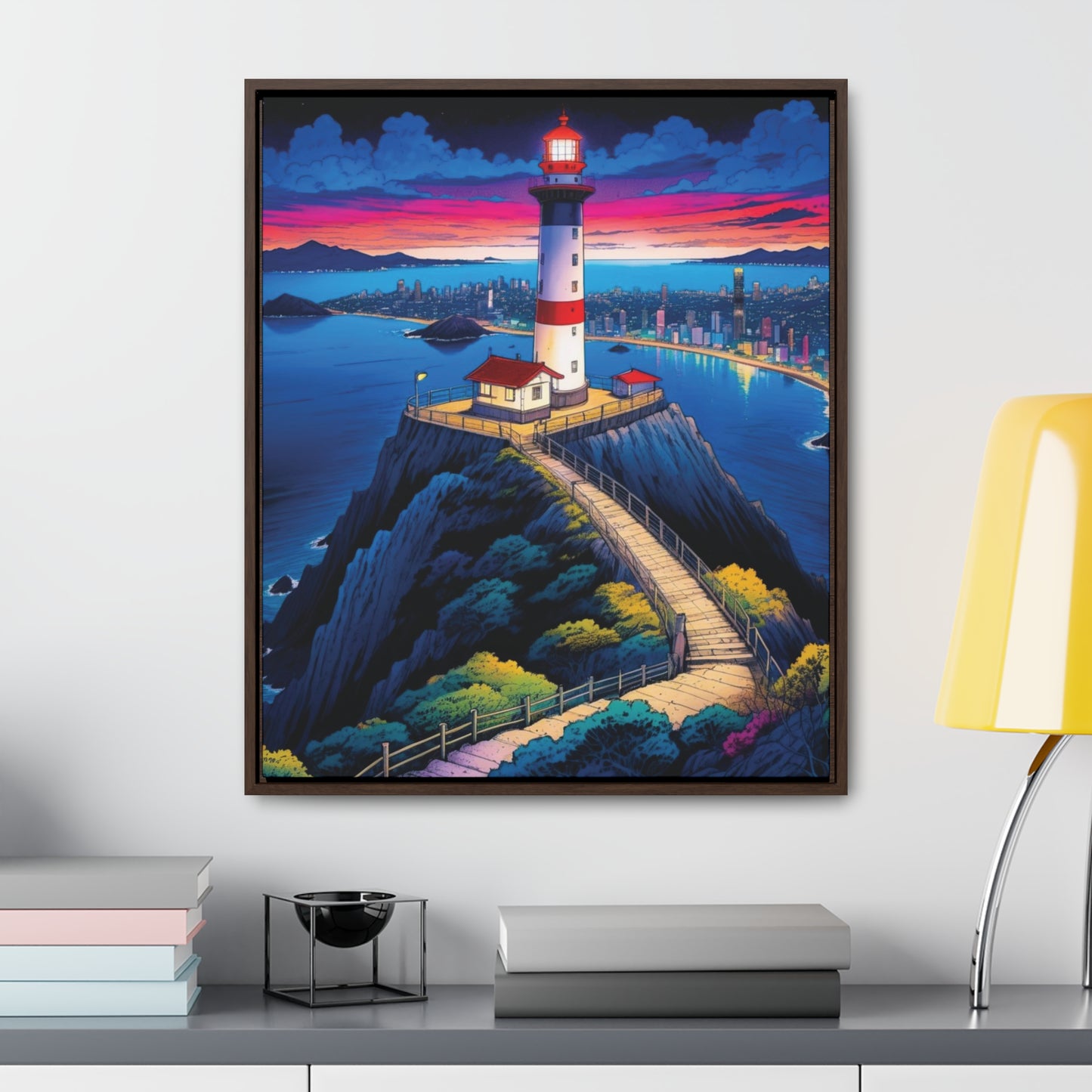 The Cliff Lighthouse 6 - Framed Wall Art