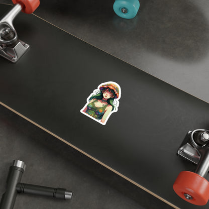Mushroom Girl V4 Good Vibes Die-Cut Stickers