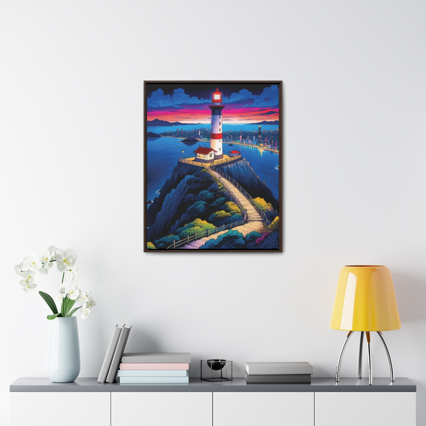 The Cliff Lighthouse 6 - Framed Wall Art