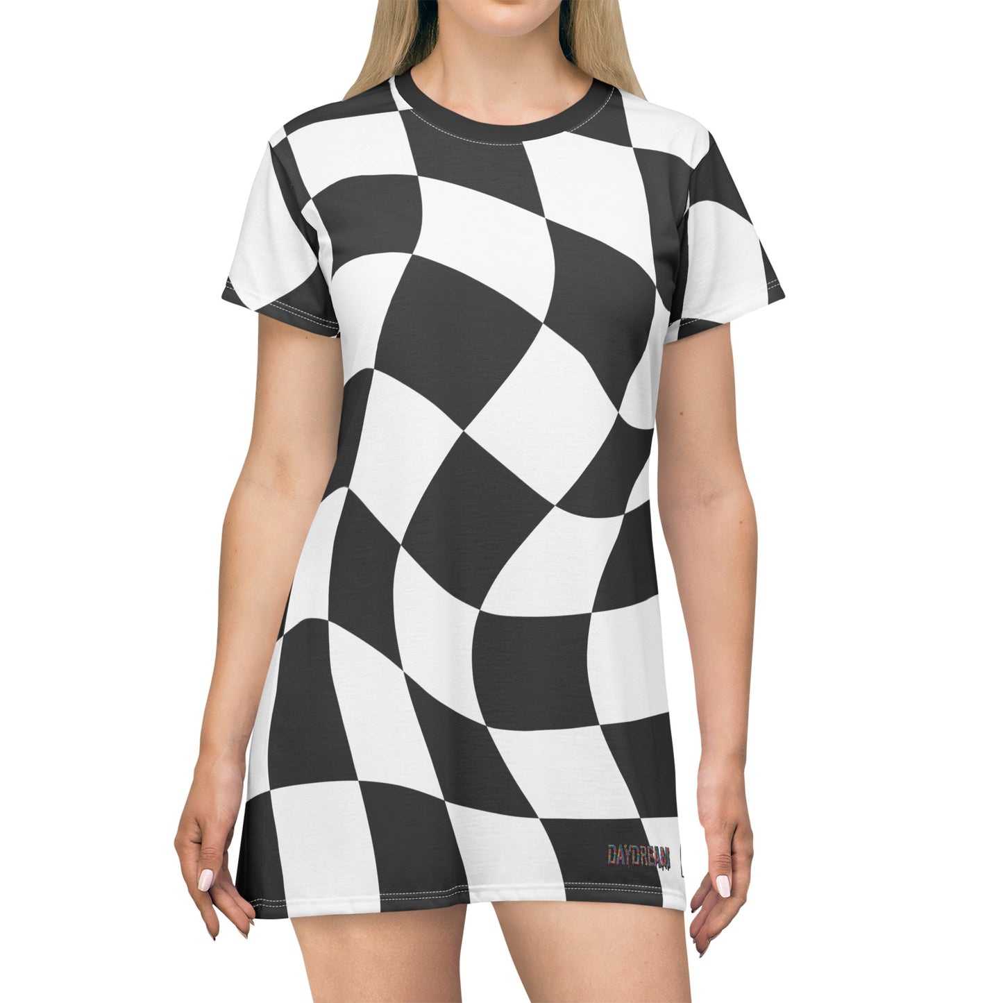Twisted Black and White Daydream Alice T-Shirt Dress