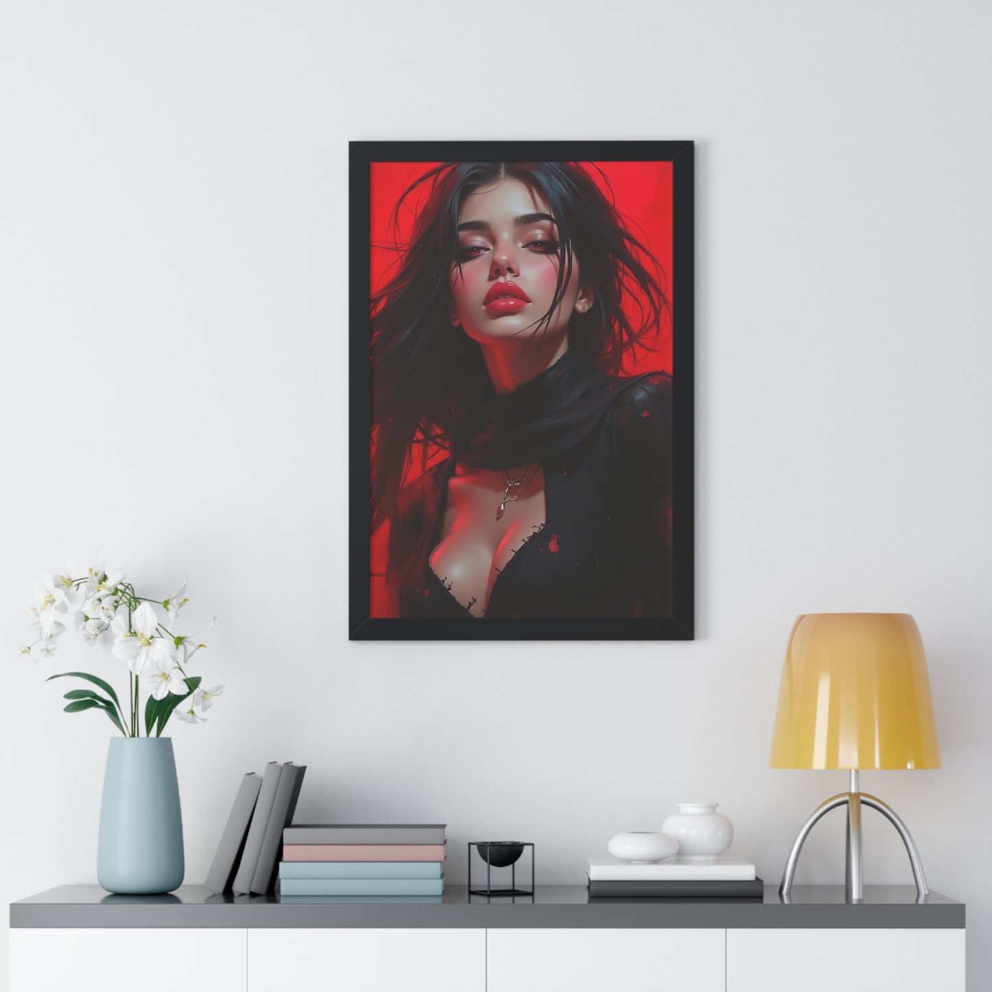 Lily Bite Framed Vertical Poster