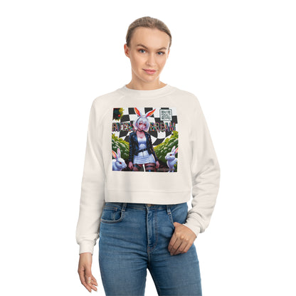 Black and White Checkered Daydream Cropped Fleece Pullover