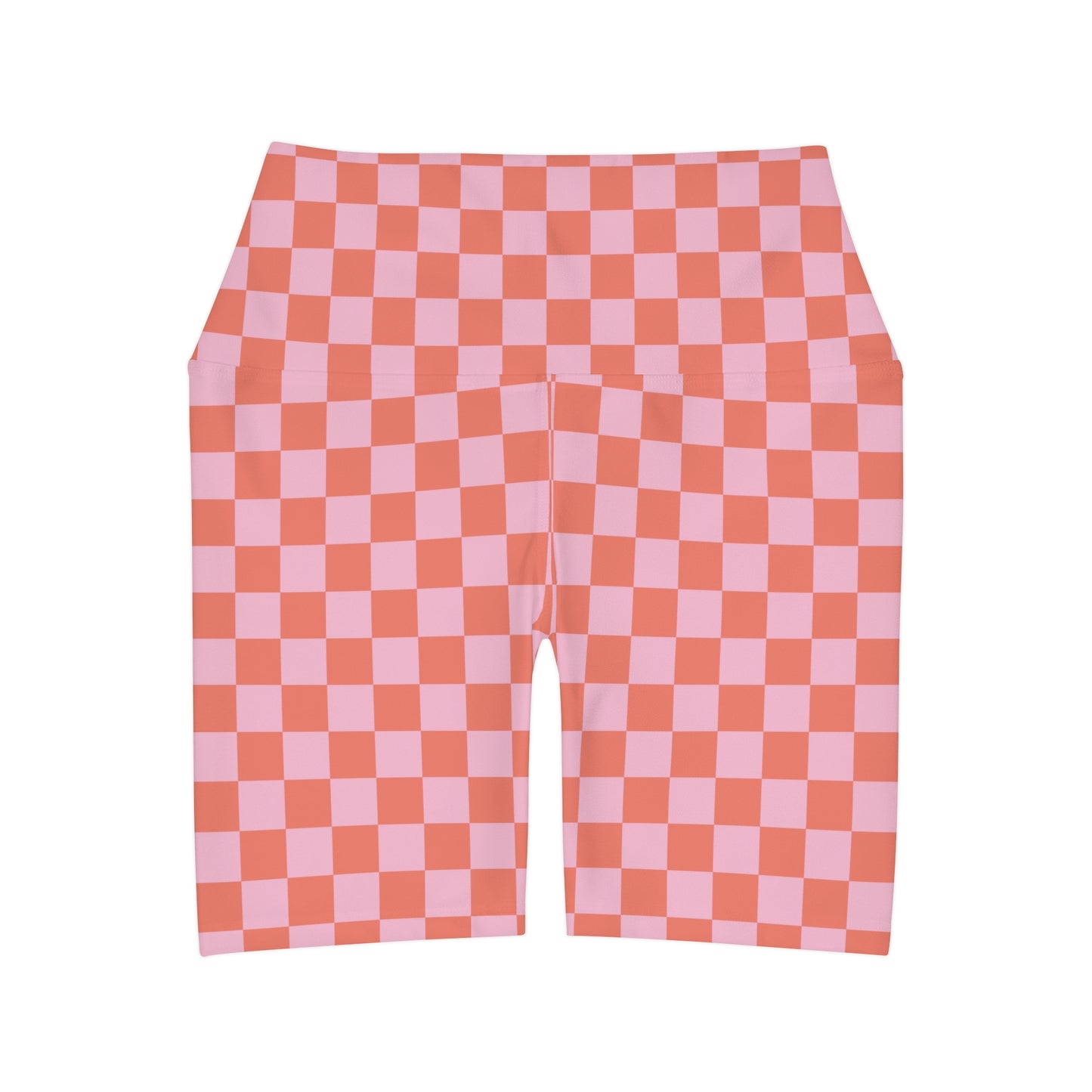 Pink Checkered Alice High Waisted Yoga Shorts