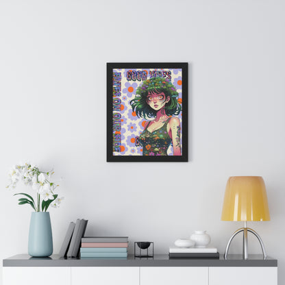 Good Vibes Flower Power - Framed Vertical Poster