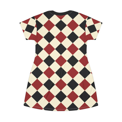 Red and Black Daydream Alice T-Shirt Dress