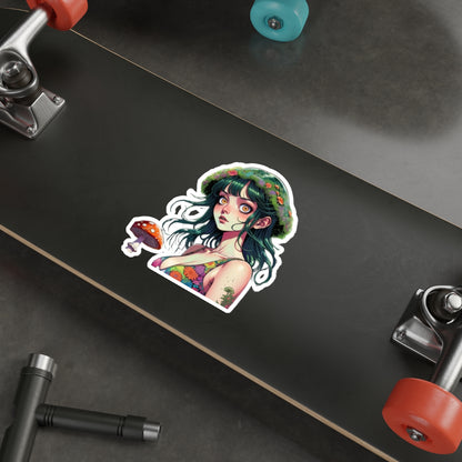 Mushroom Girl V6 Good Vibes Die-Cut Stickers