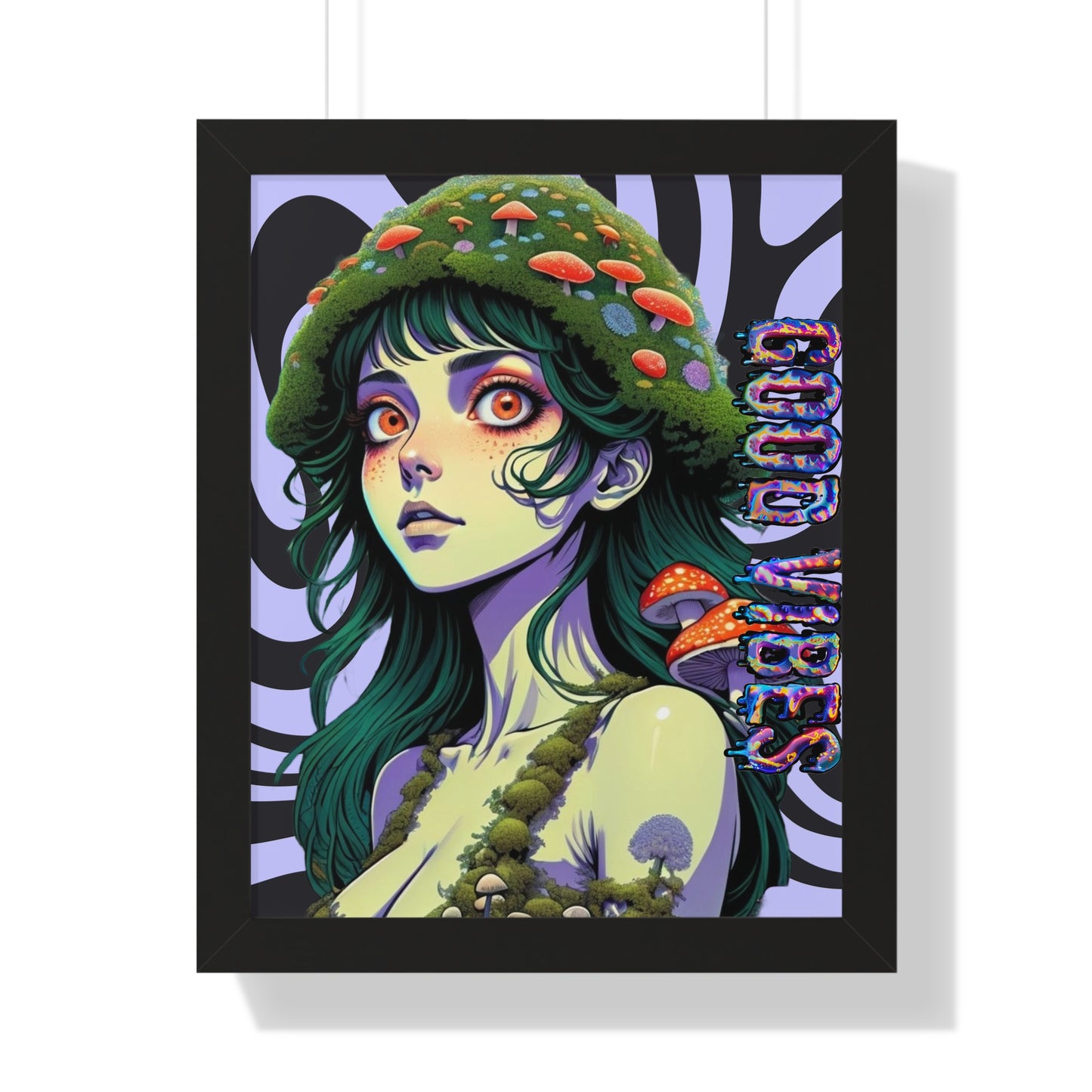 Good Vibes Mosshead - Framed Vertical Poster