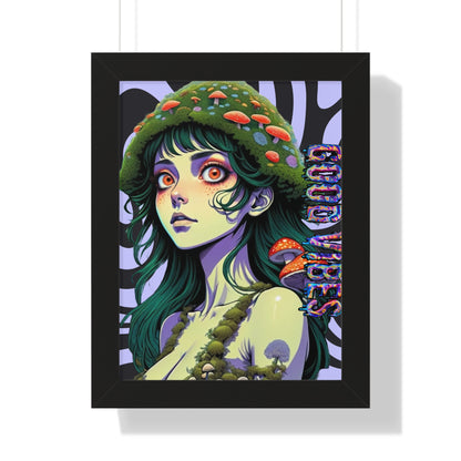 Good Vibes Mosshead - Framed Vertical Poster