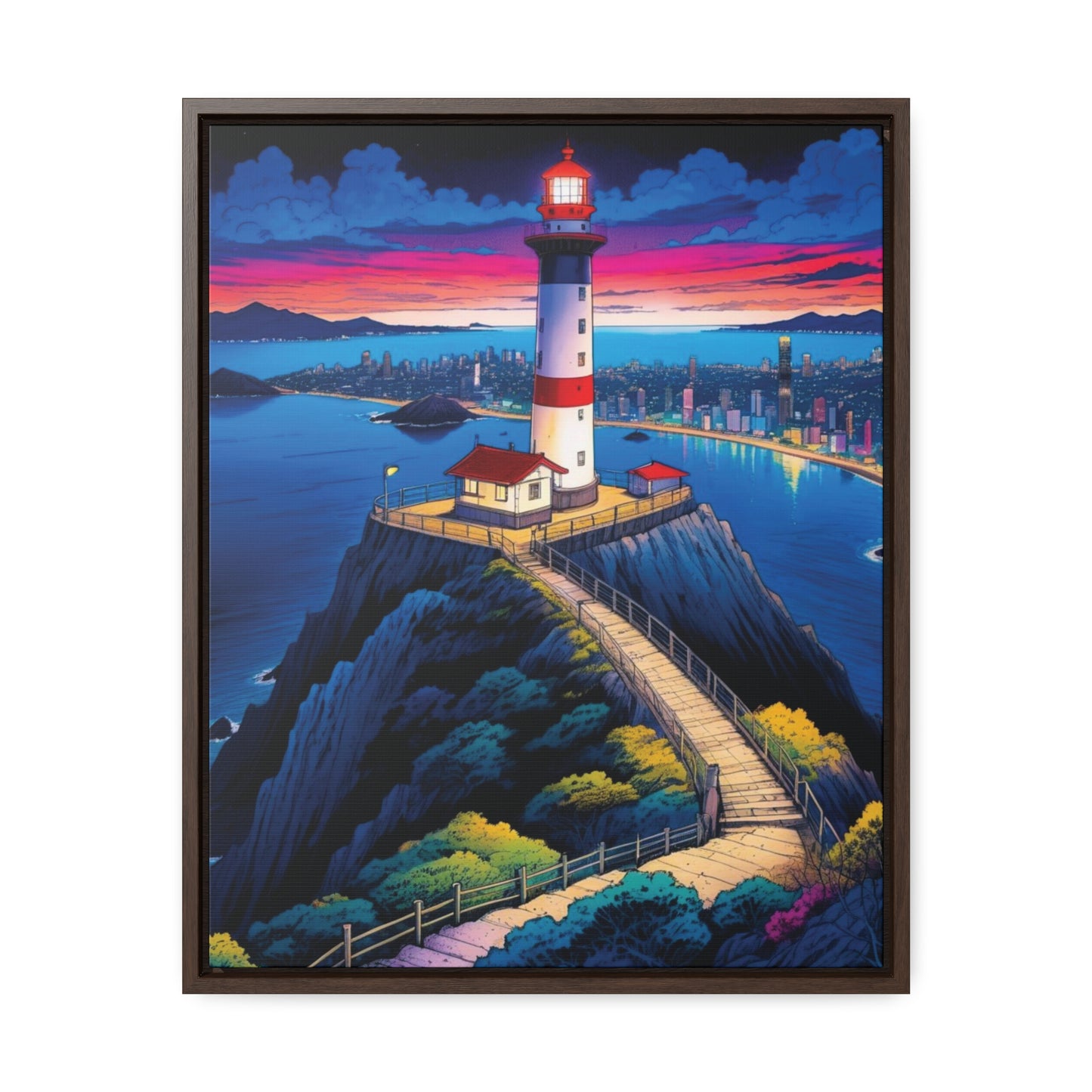 The Cliff Lighthouse 6 - Framed Wall Art
