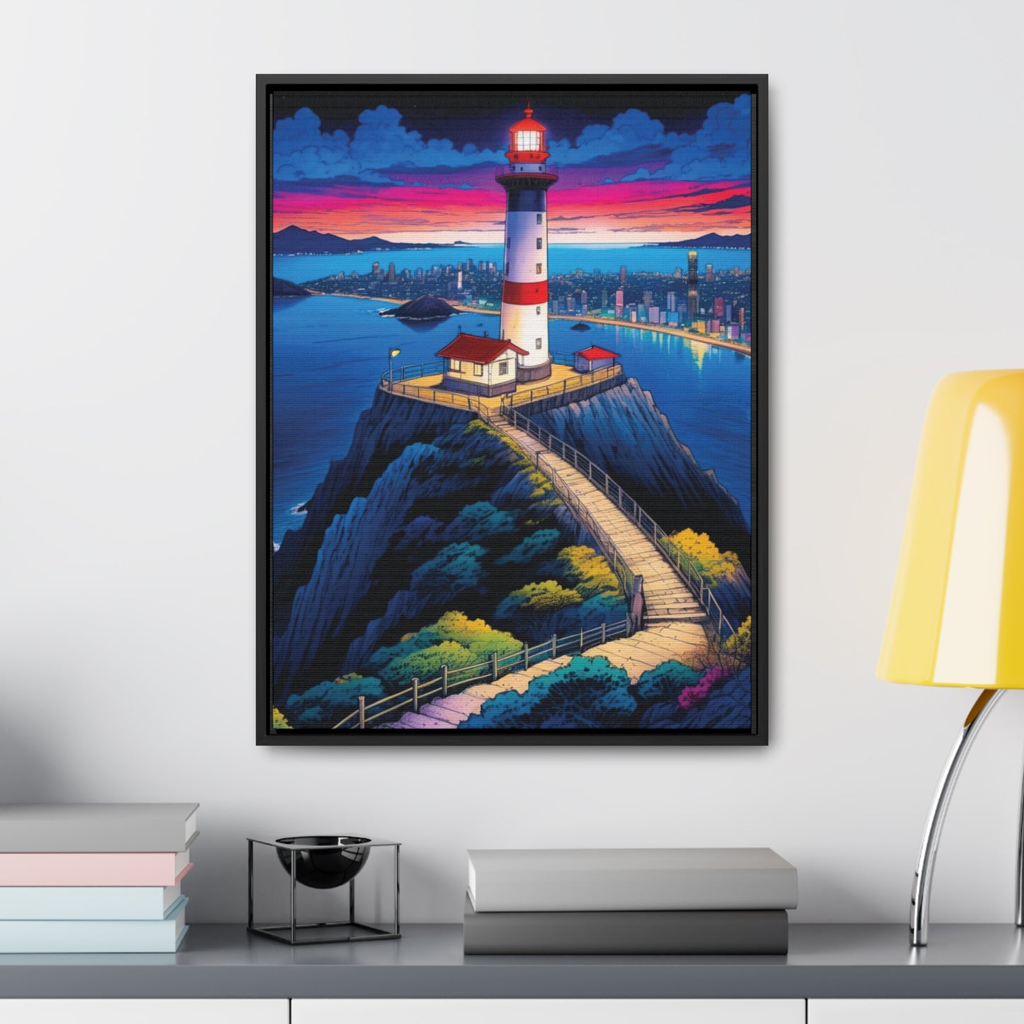 The Cliff Lighthouse 6 - Framed Wall Art