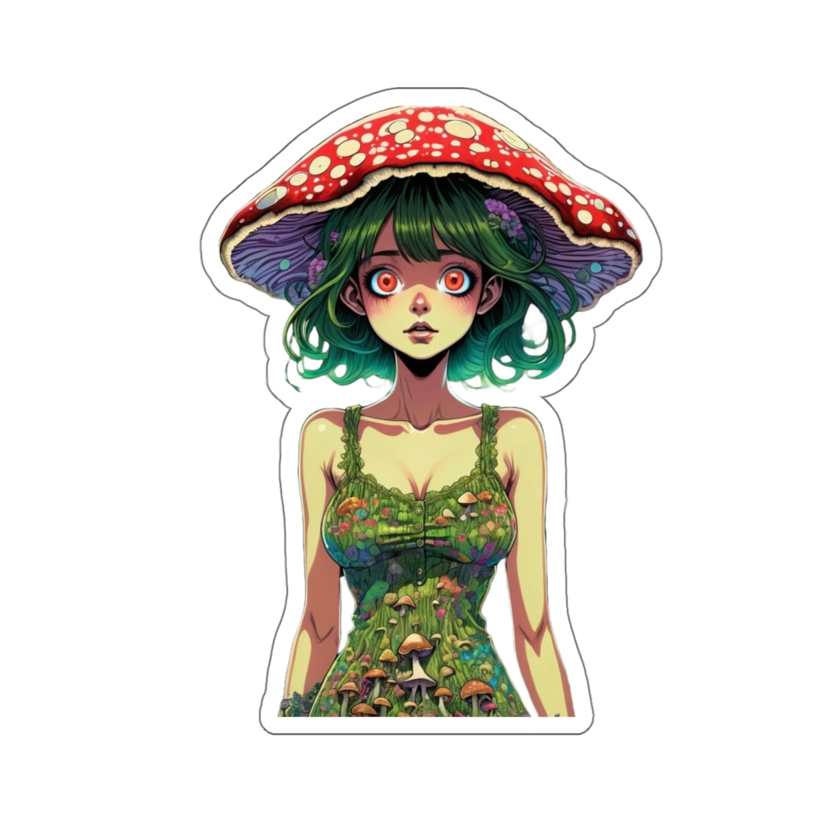 Mushroom Girl Good Vibes Die-Cut Stickers